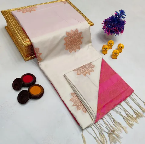 White Elampillai Soft Silk Saree