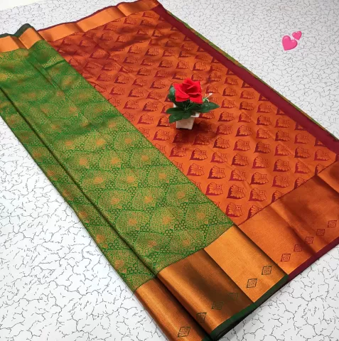 Dark Green Samuthrika and Vasthrakala Saree