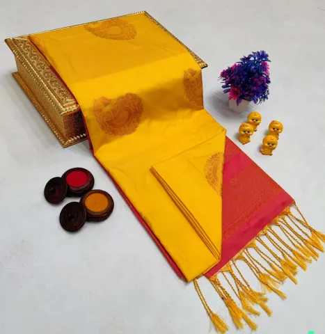 Yellow Elampillai Soft Silk Saree